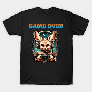 Busy Fennec Fox playing pet video game T-Shirt